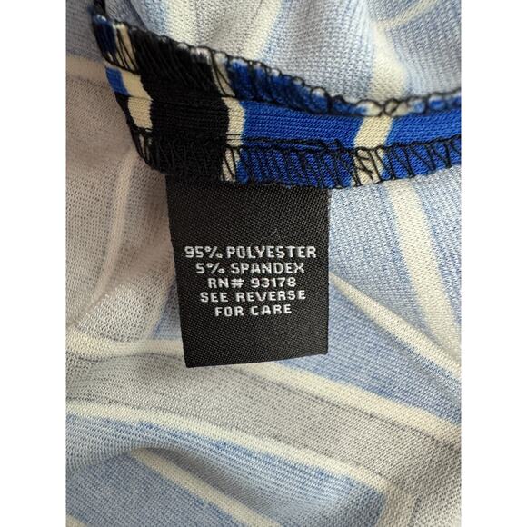 Premise Straight Pencil Skirt Size 8 Blue Black & White Geometric Pattern Slit - Picture 5 of 9